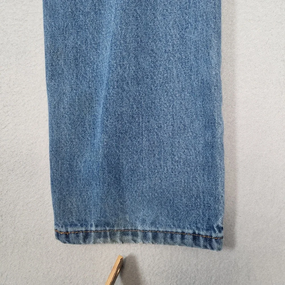 Levi's 505 Jeans Men's 34x32 Light Wash Blue Regular Fit Straight Leg Distressed